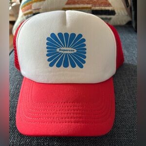 Supervsn Bloom Red/White/Blue Trucker Hat BNWT ONE SIZE